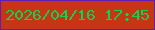 文字の大きさ：2、枠の色：631dae、背景の色：c63613、文字の色：19cc53 無料ブログパーツのブログ時計