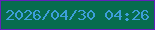 文字の大きさ：4、枠の色：6320ba、背景の色：076c4e、文字の色：3d9eda 無料ブログパーツのブログ時計