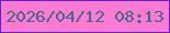 文字の大きさ：5、枠の色：6321d3、背景の色：fb7ad2、文字の色：486491 無料ブログパーツのブログ時計