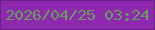文字の大きさ：5、枠の色：632488、背景の色：8f28af、文字の色：63a15b 無料ブログパーツのブログ時計