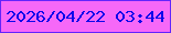 文字の大きさ：5、枠の色：6324fc、背景の色：f668f8、文字の色：0e09eb 無料ブログパーツのブログ時計
