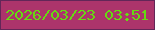 文字の大きさ：5、枠の色：632658、背景の色：ac346b、文字の色：65db11 無料ブログパーツのブログ時計