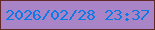 文字の大きさ：4、枠の色：632828、背景の色：a985c7、文字の色：0c79e5 無料ブログパーツのブログ時計