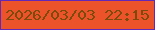 文字の大きさ：3、枠の色：6328b5、背景の色：ed532b、文字の色：7b4b0b 無料ブログパーツのブログ時計