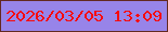 文字の大きさ：4、枠の色：632921、背景の色：9784e9、文字の色：f70b0b 無料ブログパーツのブログ時計