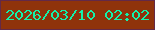 文字の大きさ：5、枠の色：632948、背景の色：8f330b、文字の色：13f2aa 無料ブログパーツのブログ時計