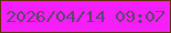 文字の大きさ：3、枠の色：632f06、背景の色：f61ff8、文字の色：60446f 無料ブログパーツのブログ時計