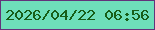 文字の大きさ：5、枠の色：63337b、背景の色：6edfba、文字の色：175e17 無料ブログパーツのブログ時計