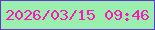 文字の大きさ：5、枠の色：6337c8、背景の色：9aefae、文字の色：fa18bb 無料ブログパーツのブログ時計