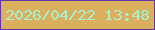 文字の大きさ：2、枠の色：63389e、背景の色：dab05f、文字の色：a4f3cd 無料ブログパーツのブログ時計