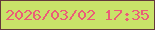 文字の大きさ：5、枠の色：633a3b、背景の色：c9e369、文字の色：eb5d78 無料ブログパーツのブログ時計