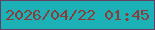 文字の大きさ：2、枠の色：633e60、背景の色：1bb1b6、文字の色：883d39 無料ブログパーツのブログ時計