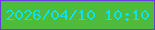 文字の大きさ：4、枠の色：6341d6、背景の色：50ba3b、文字の色：0be1eb 無料ブログパーツのブログ時計