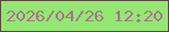 文字の大きさ：3、枠の色：634245、背景の色：93e772、文字の色：ab738e 無料ブログパーツのブログ時計