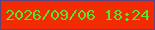 文字の大きさ：1、枠の色：63437e、背景の色：f22b02、文字の色：5de12a 無料ブログパーツのブログ時計