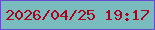 文字の大きさ：2、枠の色：634bcc、背景の色：7abcbd、文字の色：a9011e 無料ブログパーツのブログ時計