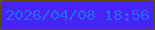 文字の大きさ：2、枠の色：634d03、背景の色：4726f4、文字の色：2764fa 無料ブログパーツのブログ時計