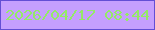 文字の大きさ：5、枠の色：634ed5、背景の色：c59ffe、文字の色：94ea67 無料ブログパーツのブログ時計