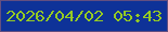 文字の大きさ：3、枠の色：634f80、背景の色：0e3298、文字の色：95ca23 無料ブログパーツのブログ時計