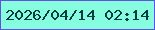 文字の大きさ：4、枠の色：634fe2、背景の色：85fdde、文字の色：053c42 無料ブログパーツのブログ時計