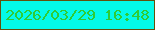 文字の大きさ：3、枠の色：63500c、背景の色：04fae9、文字の色：2ecc35 無料ブログパーツのブログ時計