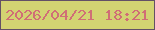 文字の大きさ：4、枠の色：635066、背景の色：d3d372、文字の色：d06e76 無料ブログパーツのブログ時計