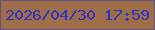 文字の大きさ：4、枠の色：63517d、背景の色：9f6e49、文字の色：2b35c1 無料ブログパーツのブログ時計