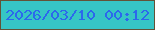 文字の大きさ：4、枠の色：635236、背景の色：36c5c5、文字の色：2c68ec 無料ブログパーツのブログ時計