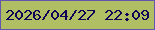 文字の大きさ：5、枠の色：6356ae、背景の色：b0be64、文字の色：110256 無料ブログパーツのブログ時計