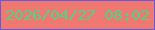 文字の大きさ：5、枠の色：635ae1、背景の色：ef7971、文字の色：4dd382 無料ブログパーツのブログ時計