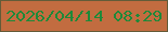 文字の大きさ：5、枠の色：635b38、背景の色：c26c40、文字の色：1f8939 無料ブログパーツのブログ時計
