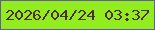 文字の大きさ：2、枠の色：635b9e、背景の色：92ed1f、文字の色：542d28 無料ブログパーツのブログ時計