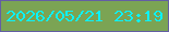 文字の大きさ：4、枠の色：635ea4、背景の色：7ba454、文字の色：0bf3fc 無料ブログパーツのブログ時計