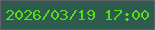 文字の大きさ：5、枠の色：636168、背景の色：2d5c4e、文字の色：57dd17 無料ブログパーツのブログ時計