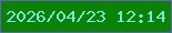 文字の大きさ：1、枠の色：6361be、背景の色：0b8302、文字の色：77e8da 無料ブログパーツのブログ時計