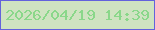 文字の大きさ：5、枠の色：6362dc、背景の色：cfe3c1、文字の色：8ad78a 無料ブログパーツのブログ時計