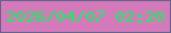 文字の大きさ：2、枠の色：63648d、背景の色：d47aba、文字の色：12f15f 無料ブログパーツのブログ時計