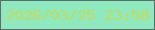 文字の大きさ：3、枠の色：636a6d、背景の色：8de9be、文字の色：cbd758 無料ブログパーツのブログ時計