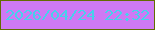 文字の大きさ：4、枠の色：636c01、背景の色：ce79f4、文字の色：47d1eb 無料ブログパーツのブログ時計