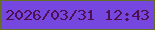 文字の大きさ：4、枠の色：636f24、背景の色：7547df、文字の色：4f1051 無料ブログパーツのブログ時計