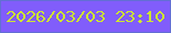 文字の大きさ：2、枠の色：636fd4、背景の色：815dfb、文字の色：cee630 無料ブログパーツのブログ時計