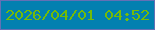 文字の大きさ：1、枠の色：6370b5、背景の色：0280b0、文字の色：74bb08 無料ブログパーツのブログ時計