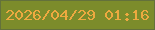 文字の大きさ：5、枠の色：63713b、背景の色：7c8c2b、文字の色：eea940 無料ブログパーツのブログ時計