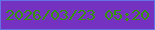 文字の大きさ：4、枠の色：6372e7、背景の色：7532c0、文字の色：36930c 無料ブログパーツのブログ時計