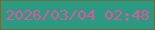 文字の大きさ：4、枠の色：63733b、背景の色：2c9a82、文字の色：db589a 無料ブログパーツのブログ時計