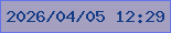 文字の大きさ：2、枠の色：6373e9、背景の色：a5a0bf、文字の色：143c86 無料ブログパーツのブログ時計