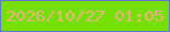 文字の大きさ：1、枠の色：6374d6、背景の色：76df05、文字の色：efb47c 無料ブログパーツのブログ時計