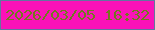 文字の大きさ：4、枠の色：63759f、背景の色：fa12b8、文字の色：72791f 無料ブログパーツのブログ時計