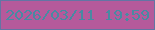 文字の大きさ：5、枠の色：6375a4、背景の色：b55a9b、文字の色：488aa2 無料ブログパーツのブログ時計