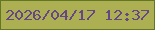 文字の大きさ：4、枠の色：637624、背景の色：acb053、文字の色：664685 無料ブログパーツのブログ時計